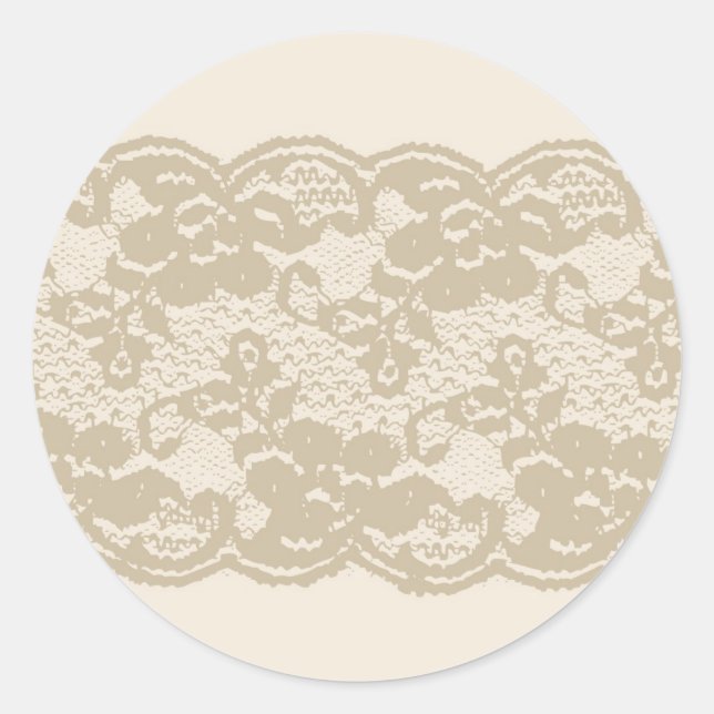 Sticker Rond Dentelle beige (Devant)