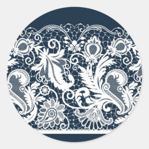 Sticker Rond Dentelle blanche 2