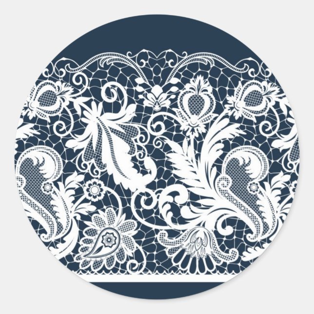Sticker Rond Dentelle blanche 2 (Devant)