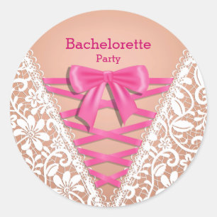 Sticker Rond Dentelle de la fête de Bachelorette Lingerie Corse