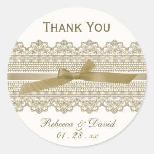 Sticker Rond Dentelle et ruban adhésifs de faveur