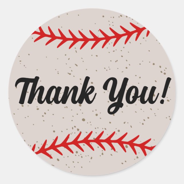 Sticker Rond Dentelles De Baseball - Thème (Devant)