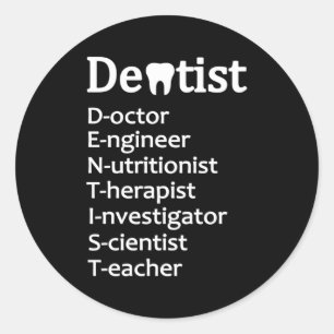 Sticker Rond Dentiste Définition Dentiste Dentiste Dentiste