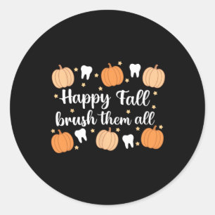 Sticker Rond Dentiste dentaire d'Action de grâce Joyeux automne