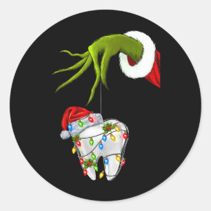 Sticker Rond Dentiste dentaire instantané Noël Xmas H