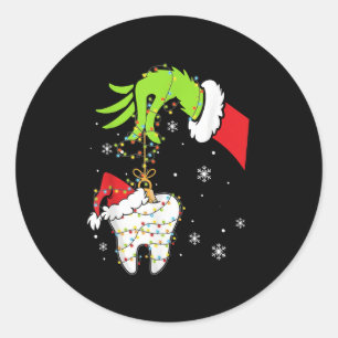 Sticker Rond Dentiste dentiste Dentaire Dents Istant Dents Noël