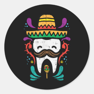 Sticker Rond Dentiste Dentiste Dentiste Cinco De Mayo I