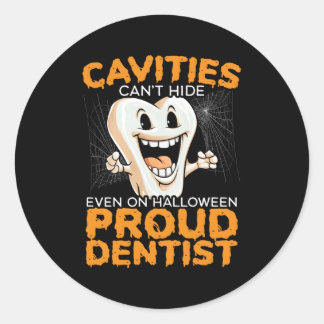 Sticker Rond Dentiste Halloween Trick Ou Traiter Dentistesse De