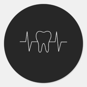 Sticker Rond Dentiste Hebeat Ekg Dental Hygienist Molar Tooth