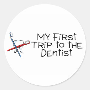 Sticker Rond Dentiste Mon Premier Voyage Chez Le Dentiste
