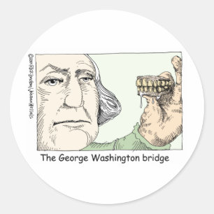 Sticker Rond Dents de George Washington Cadeaux et objets de co