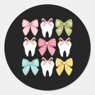 Sticker Rond Dents de l'équipe dentaire à l'arc de Pâques migno
