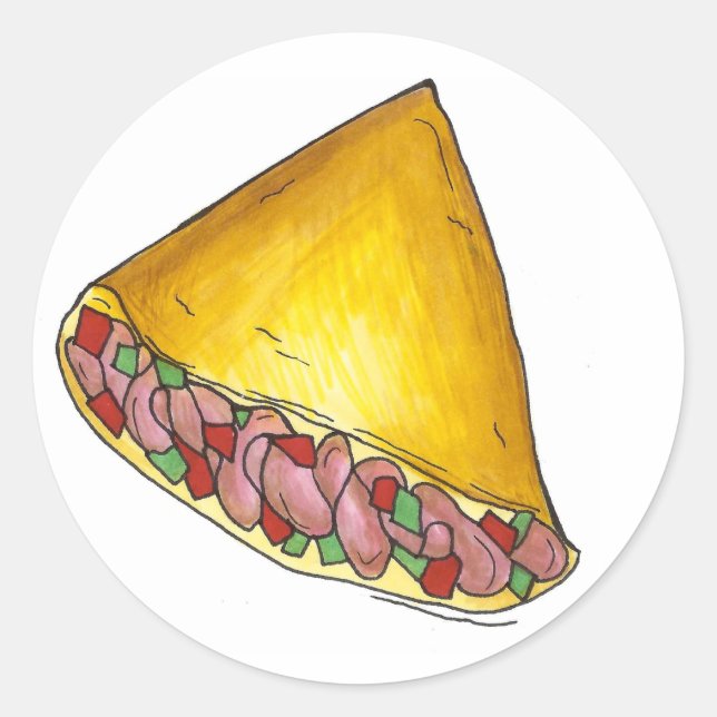 Sticker Rond Denver Colorado OEuf Omelet Petit Déjeuner (Devant)