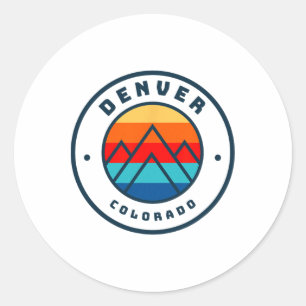 Sticker Rond Denver Colorado Ski Snowboard Ski Famille Tri
