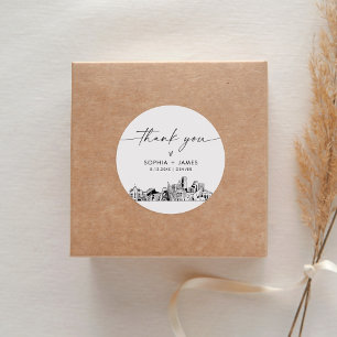 Sticker Rond Denver Merci Favor 3" (feuille de 6)