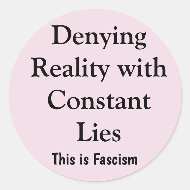 Sticker Rond Denying Reality (Devant)