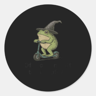 Sticker Rond Départ Pour Engager Tom Foolery Frog, Drôle Whimsi