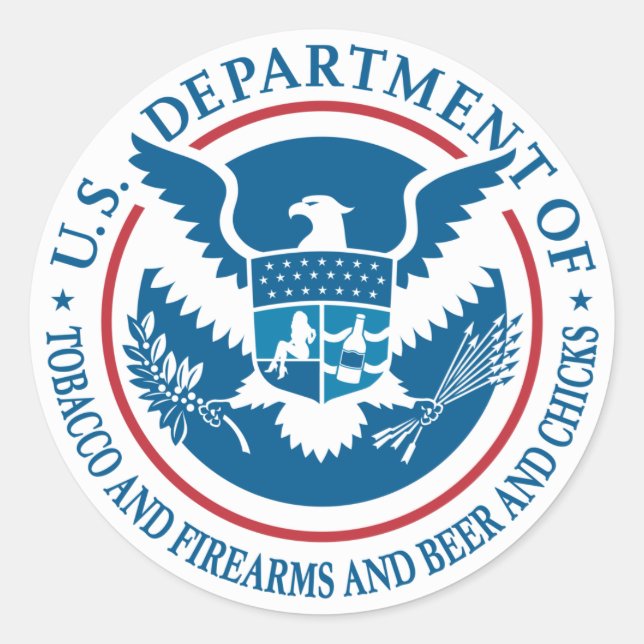 Sticker Rond Département américain du tabac, des armes à feu et (Devant)