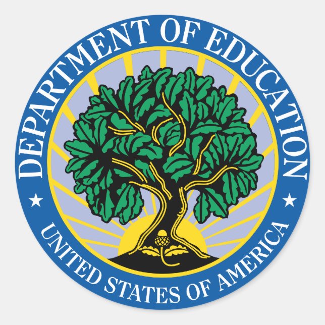 Sticker Rond Département de l'éducation des États-Unis (Devant)