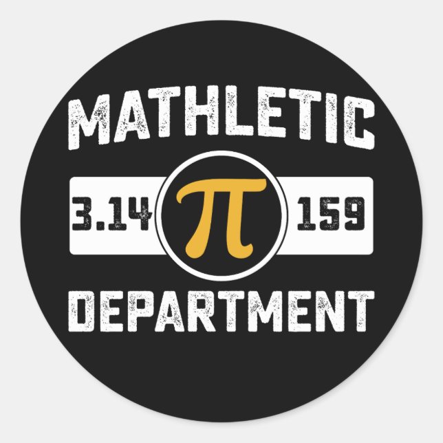 Sticker Rond Département Mathlétique Pi Day Math Vintage (Devant)