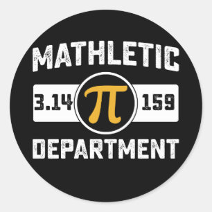 Sticker Rond Département Mathlétique Pi Day Math Vintage