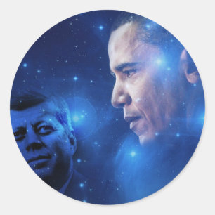 Sticker Rond Dépassement de la torche, John F. Kennedy Barack