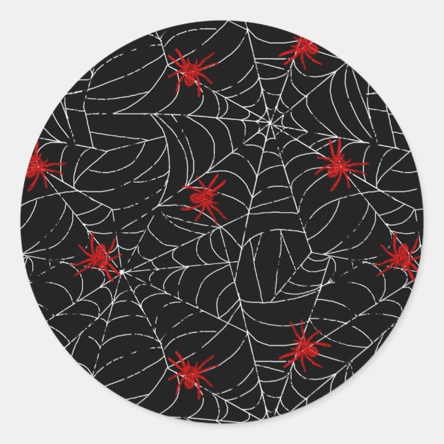 Sticker Rond Déplaisant Halloween Spider Web (Devant)