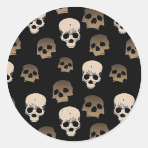 Sticker Rond Déplaisant Skulls Motif 3D, effet Arrière - plan n