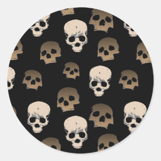 Sticker Rond Déplaisant Skulls Motif 3D, effet Arrière - plan n