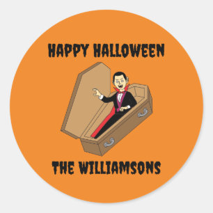 Sticker Rond Déplaisant texte personnalisé heureux Halloween Va