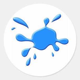Sticker Rond Déploiement de peinture bleue