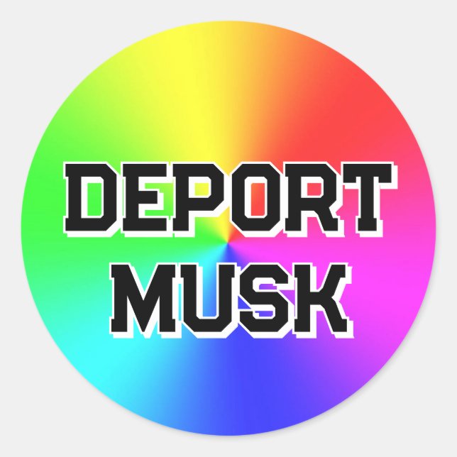 Sticker Rond DEPORT MUSK (vous pouvez modifier les mots) (Devant)