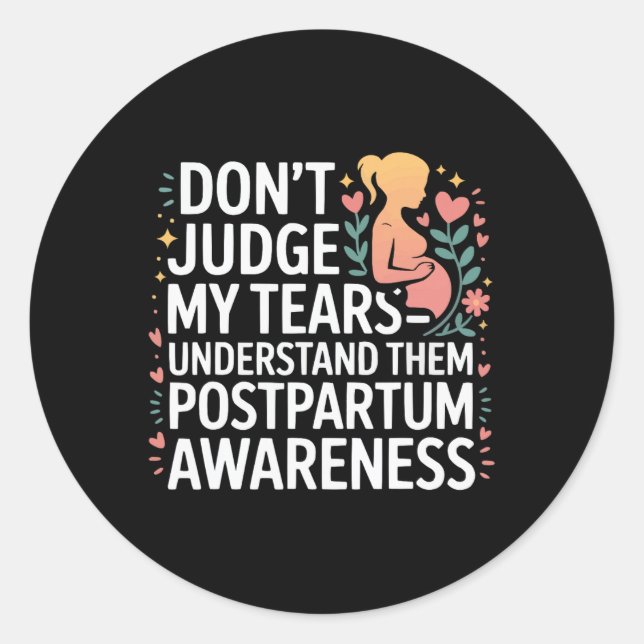 Sticker Rond Dépression post-partum Mère Maman Santé mentale ma (Devant)