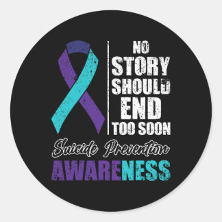 Sticker Rond Dépression suicidaire Aucune histoire ne devrait m