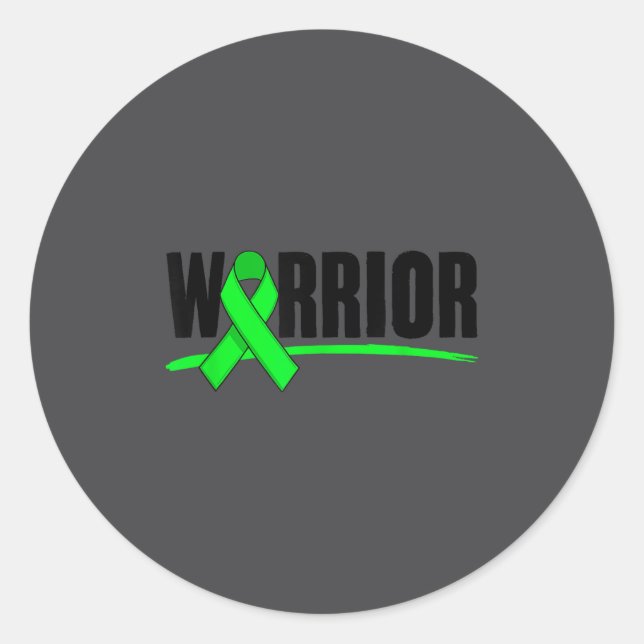 Sticker Rond Depression Warrior Ribbon Mental Health Awareness  (Devant)