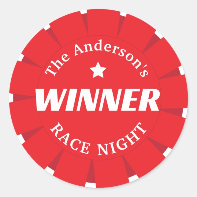 Sticker Rond Derby Jour Première place Gagnante Equestre Rosett (Devant)