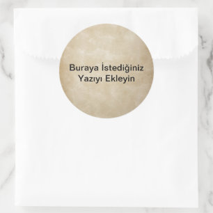 Sticker Rond Deri Görünümlü Tasarım