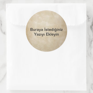 Sticker Rond Deri Görünümlü Tasarım