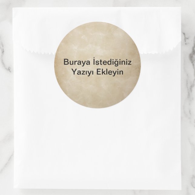 Sticker Rond Deri Görünümlü Tasarım (Sac)