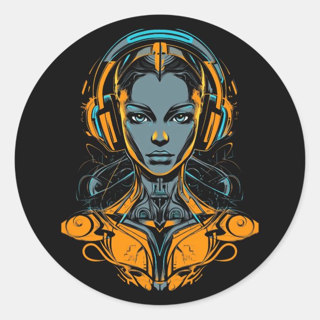 Sticker Rond Dérivation Neuronale (Devant)