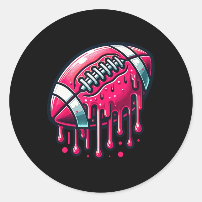 Sticker Rond Dérive de football rose (Devant)