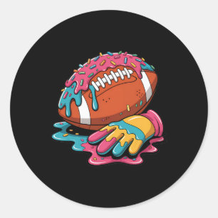 Sticker Rond Dérive De Football Wr Lineman Qb Rb Db Crème De Gl