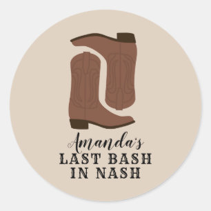 Sticker Rond Dernier bash à Nash Bachelorette Boots