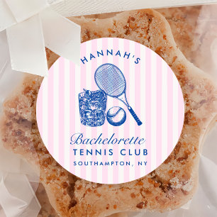 Sticker Rond Dernier Coussin Rose Rétro Avant La Bague Tennis B