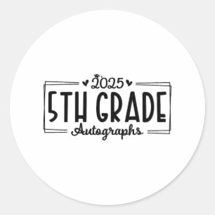 Sticker Rond Dernier jour de l'auto-graphe scolaire 2025 5e gra