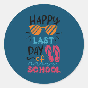 Sticker Rond Dernier Jour D'École Été