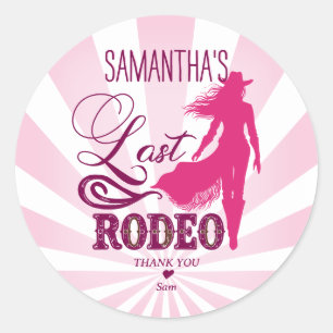 Sticker Rond Dernier Rodéo Rose Vachette Rouge Nash Bash Enterr