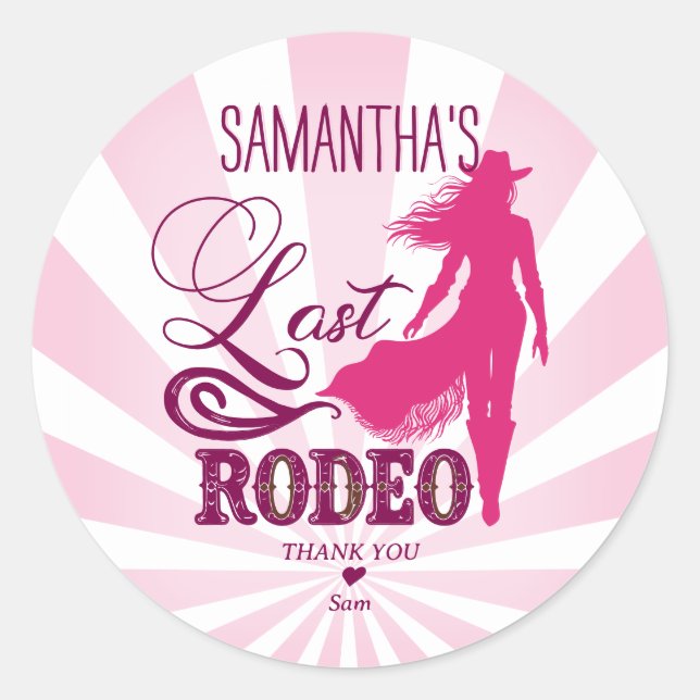 Sticker Rond Dernier Rodéo Rose Vachette Rouge Nash Bash Enterr (Devant)