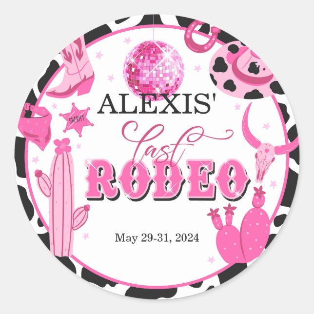 Sticker Rond Dernier Rodéo sur mesure (Devant)