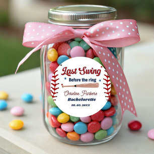 Sticker Rond Dernier Swing avant le ring Baseball Bachelorette